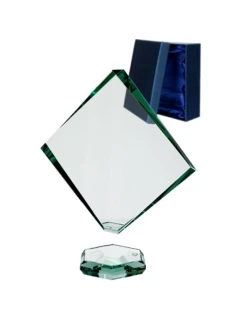 Trofeum szklane z rozklejoną podstawą i etui