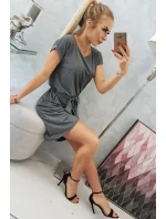 Šaty s obálkovým spodným dielom grafitové melanžové