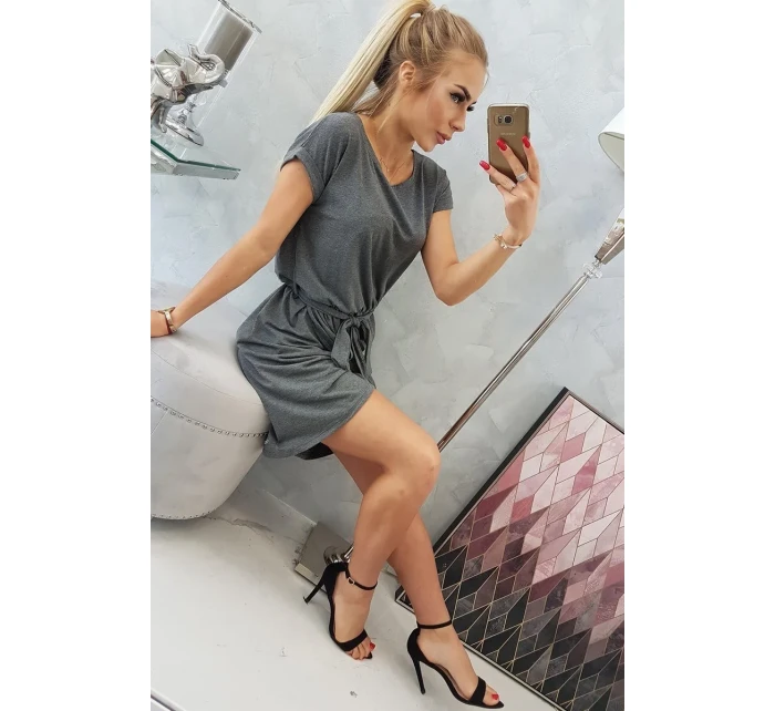 Šaty s obálkovým spodným dielom grafitové melanžové