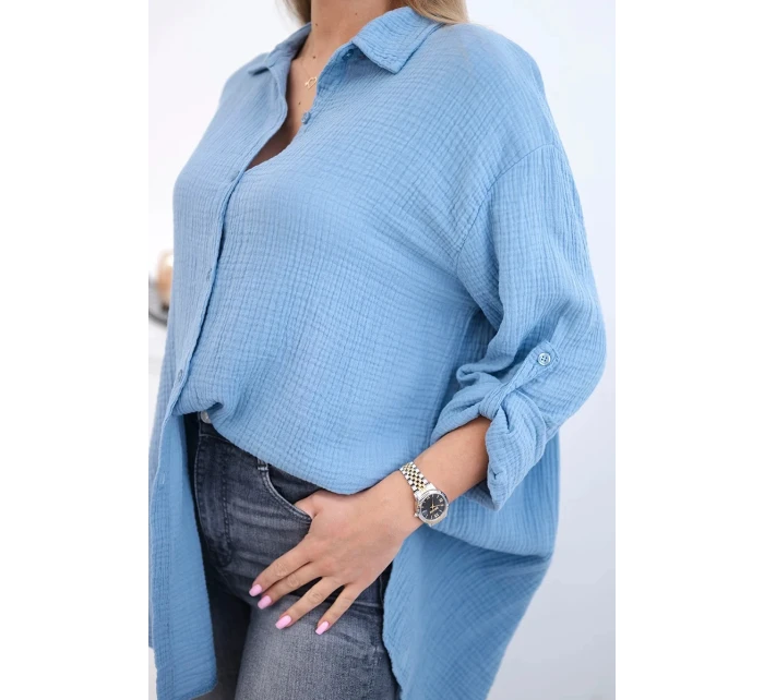 Bavlněná mušelínová košile model 21820383 - K-Fashion Bavlněná mušelínová košile model 21820383 - K-Fashion