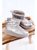 Dziecięce Ocieplane Botki Śniegowce Big Star KK374241 Srebrne Dziecięce Ocieplane Botki Śniegowce Big Star KK374241 Srebrne