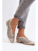 balerínky z přírodní kůže Zlaté model 21646359 - Zazoo