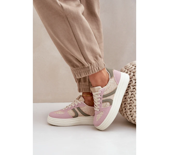 Sneakersy Damskie Z Plecionką Na Platformie Multikolor Lesida Sneakersy Damskie Z Plecionką Na Platformie Multikolor Lesida