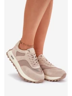 Zamszowe Sneakersy Na Platformie Damskie Big Star RR274897 HI-POLY SYSTEM Beżowe Zamszowe Sneakersy Na Platformie Damskie Big Star RR274897 HI-POLY SYSTEM Beżowe