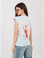 T shirt D12022M02769B jasny niebieski