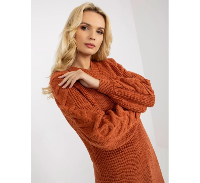 Dámsky sveter LO SW LK 3001 kardigan.82P tmavo oranžový