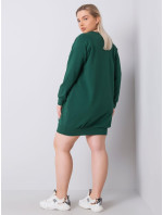 Tmavo zelené šaty s dlhým rukávom plus veľkosť