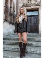 Dámske čižmy na podpätku so zipsom Lissara - čokoláda, eko semiš Dámske čižmy na podpätku so zipsom Lissara - čokoláda, eko semiš