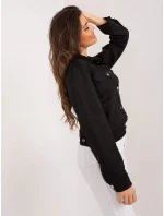 Dámska krátka bunda z brúsenej kože BA KR 2702.13 Čierna - FPrice