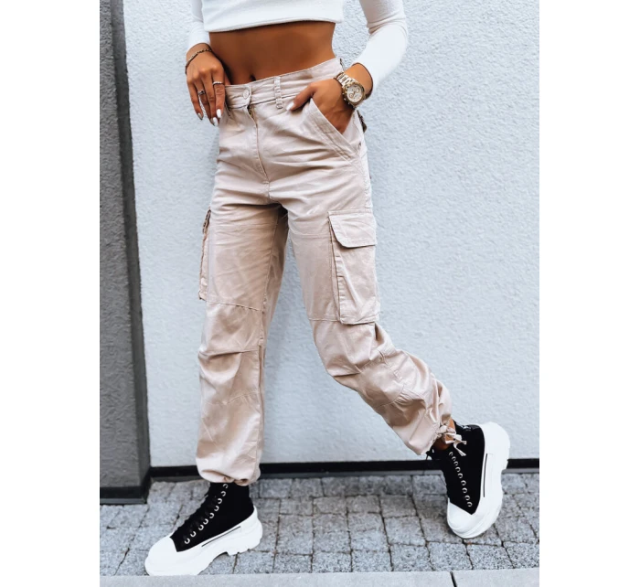 dámské padákové kalhoty světle béžové Dstreet model 21971068 - FashionStreet