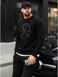 Pánska mikina s potlačou čierna FashionStreet BX5948