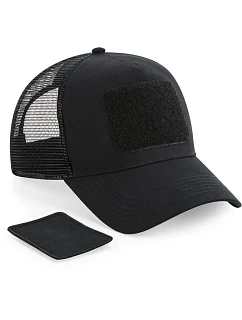 Beechfield B 641 5-panelová čiapka s klobúkom „Removable Patch Trucker“ 53.0641 čierna