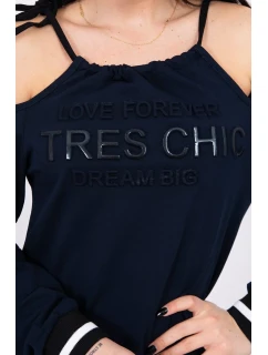 Šaty Tres Chic v tmavo modrej farbe