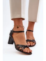 Damskie Sandały Na Słupku Czarne Pyrrette