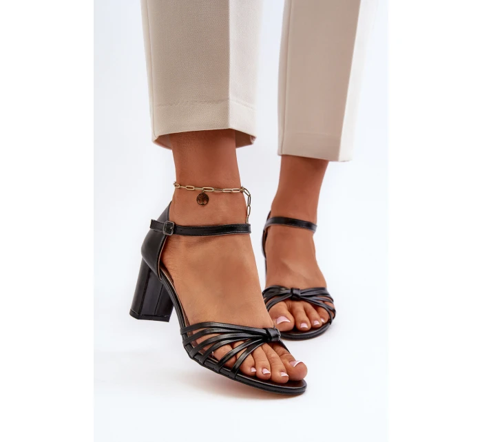 Damskie Sandały Na Słupku Czarne Pyrrette