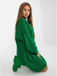 Zelené pletené šaty s výstrihom do V RUE PARIS