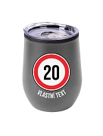 Personalizovaný termohrnček „BOWL“ – dopravná značka k narodeninám