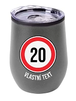 Personalizovaný termohrnček „BOWL“ – dopravná značka k narodeninám