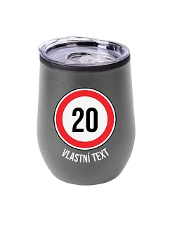 Personalizovaný termohrnček „BOWL“ – dopravná značka k narodeninám