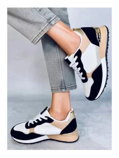 Dámska športová obuv BB2216 White-Black-Beige - Inello