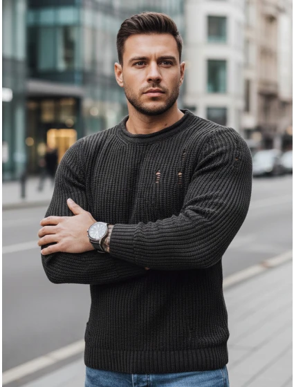 Pánsky tmavosivý sveter FashionStreet WX1990