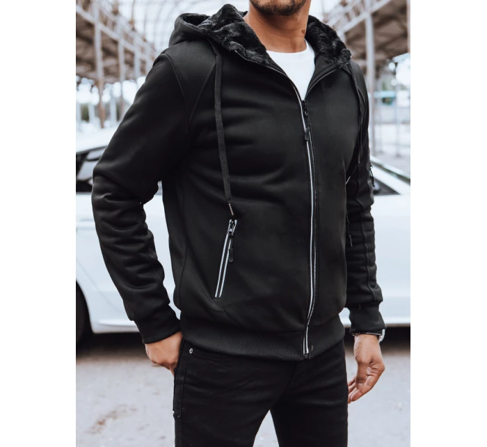 Pánská rozepínací zateplená mikina černá Dstreet model 21970397 - FashionStreet