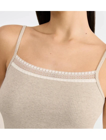 sloggi GO Rebrovaný top so špagetami - GRAY - SLOGGI GRAY - SLOGGI