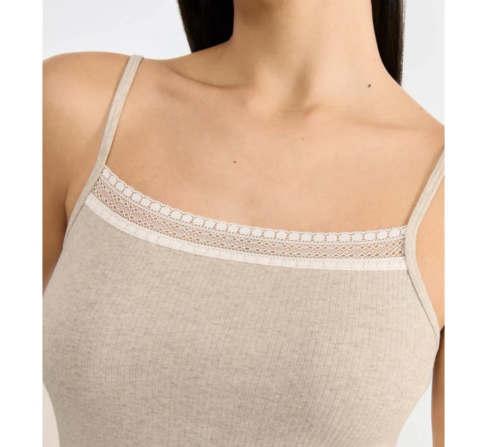 sloggi GO Rebrovaný top so špagetami - GRAY - SLOGGI GRAY - SLOGGI