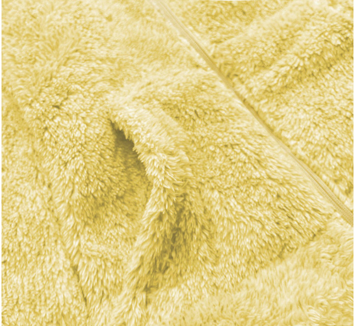 Žltá melanžová plyšová mikina (HH010-26)