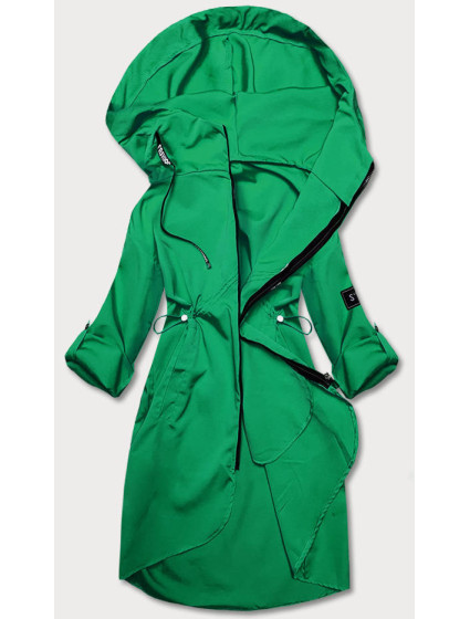 Tenký zelený dámský přehoz přes oblečení s kapucí model 18013322 - S'WEST