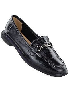 Dámske klasické čierne kožené poltopánky Vinceza 86429