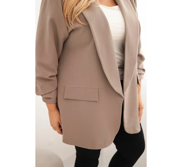 Dámská sako Plus Size elegantní fango
