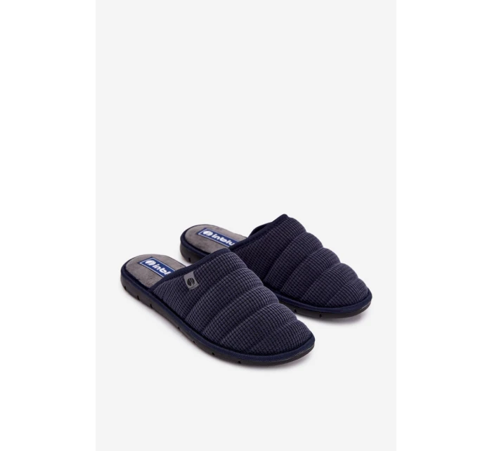 Pohodlná Pánská Domácí Obuv Pantofle model 21821662 Tmavě Modrá - Inblu