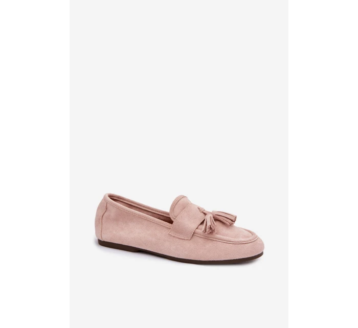 Dámské mokasíny ploché s třásněmi světle růžové Marilisse