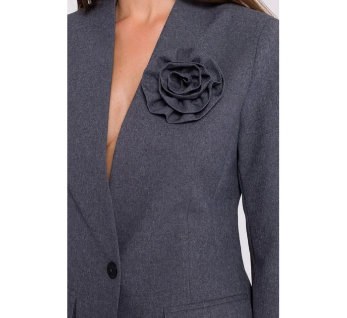 model 20502954 Květinové sako šedé - STYLOVE model 20502954 Květinové sako šedé - STYLOVE