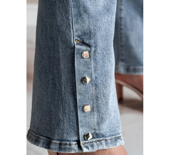 Dámské džínové kalhoty s páskem modré Dstreet model 21985346 - FashionStreet