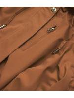 Dámska bunda parka 2 v 1 v karamelovej farbe (W702BIG)