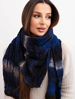 Dámsky sveter z mäkkej a teplej vlny vo farebných pruhoch KN19 modrá