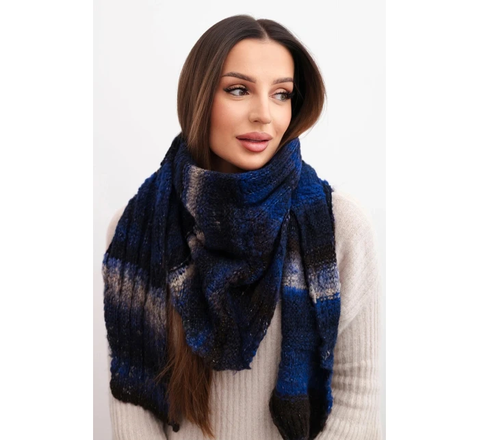 Dámsky sveter z mäkkej a teplej vlny vo farebných pruhoch KN19 modrá