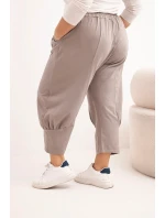 Dámske plus veľkosť nohavice s nízkym sedom a elastickým pásom Fango