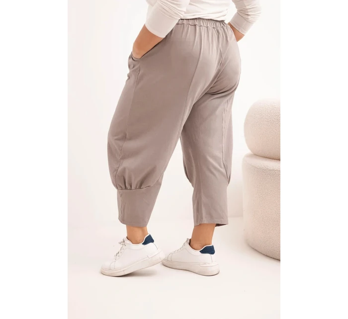 Dámske plus veľkosť nohavice s nízkym sedom a elastickým pásom Fango
