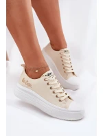 Trampki Damskie Na Platformie Lee Cooper LCW-24-44-2464L Beżowe