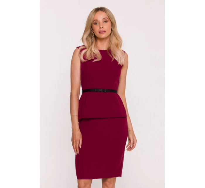 šaty bordó model 21470760 - STYLOVE šaty bordó model 21470760 - STYLOVE