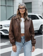 Dámska kožená bunda bomber hnedá FashionStreet TY5219