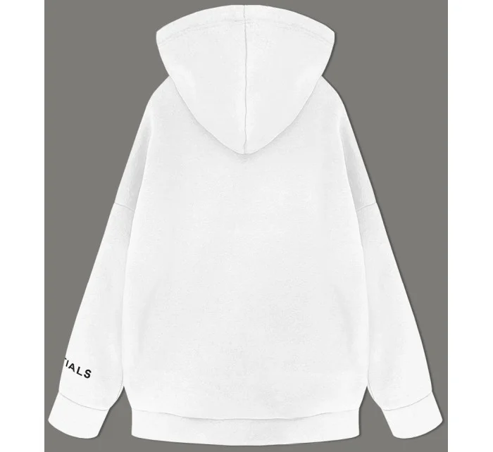 Hrubší bílá dámská klokaní mikina model 19742920 - MADE IN ITALY