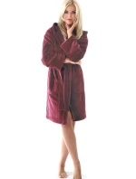 Dámsky župan s kapucňou Siena 3356 3/4 fialovo-vínový - Vestis