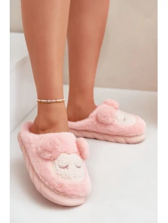 Ciepłe Futrzane Kapcie Damskie Różowe Jozelinetta
