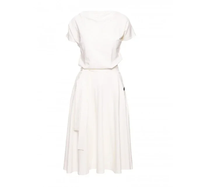 model 15097686 Rozšířené šaty ecru - BeWear model 15097686 Rozšířené šaty ecru - BeWear