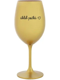 ÚKLID POČKÁ - zlatá sklenice na víno 350 ml