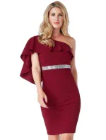 Dámske šaty s odhaleným ramenom - DR1864 - Gemini